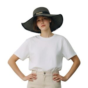 Gently used Robin Ruth Woven “Aloha” Sun Hat 57cm Boho Beach Vacation Wear